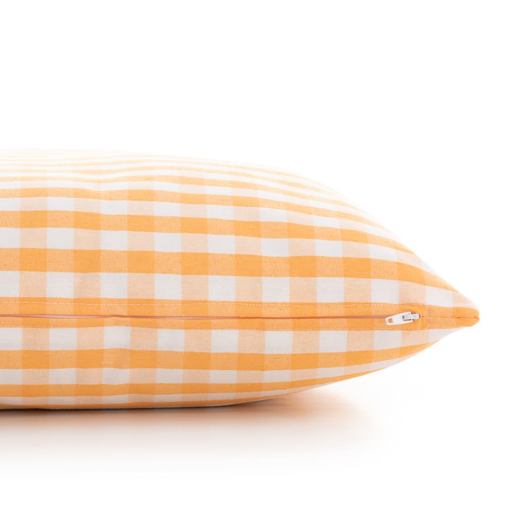 Lot 2 housse de coussin en coton à carreaux jaune 45x45 cm — vue 3