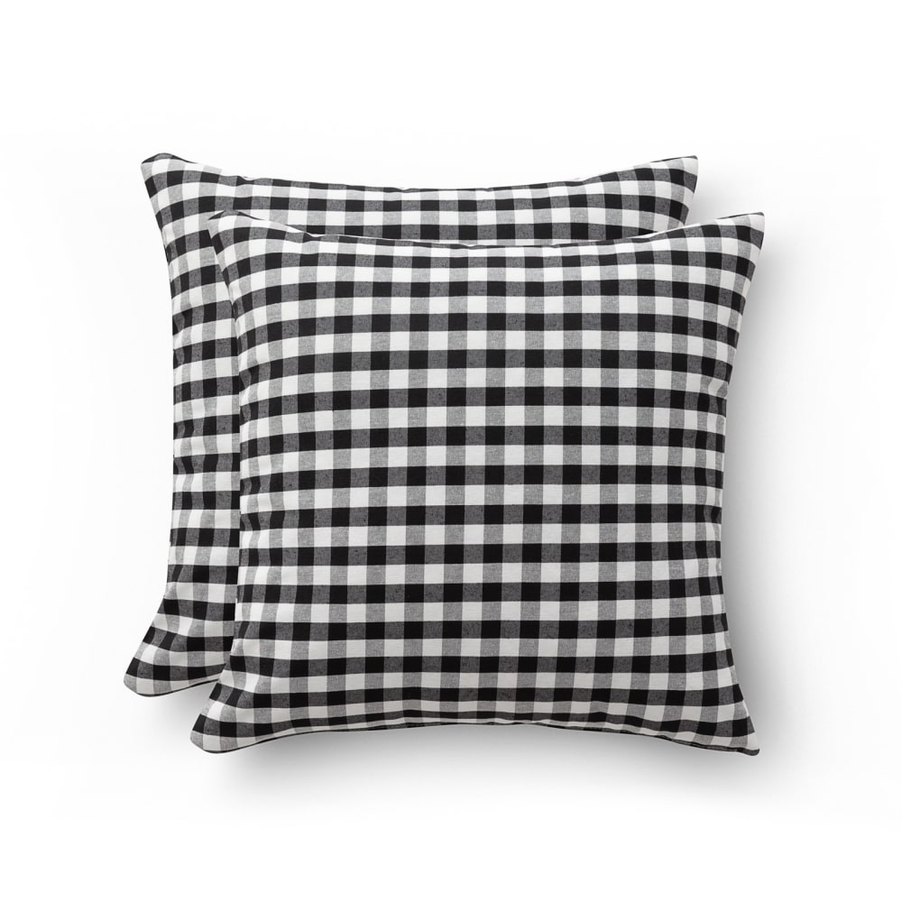 Gamusi 2er-Set Kissenbezügen aus Baumwolle, Schwarz 45x45 cm style modern Schwarz Baumwolle