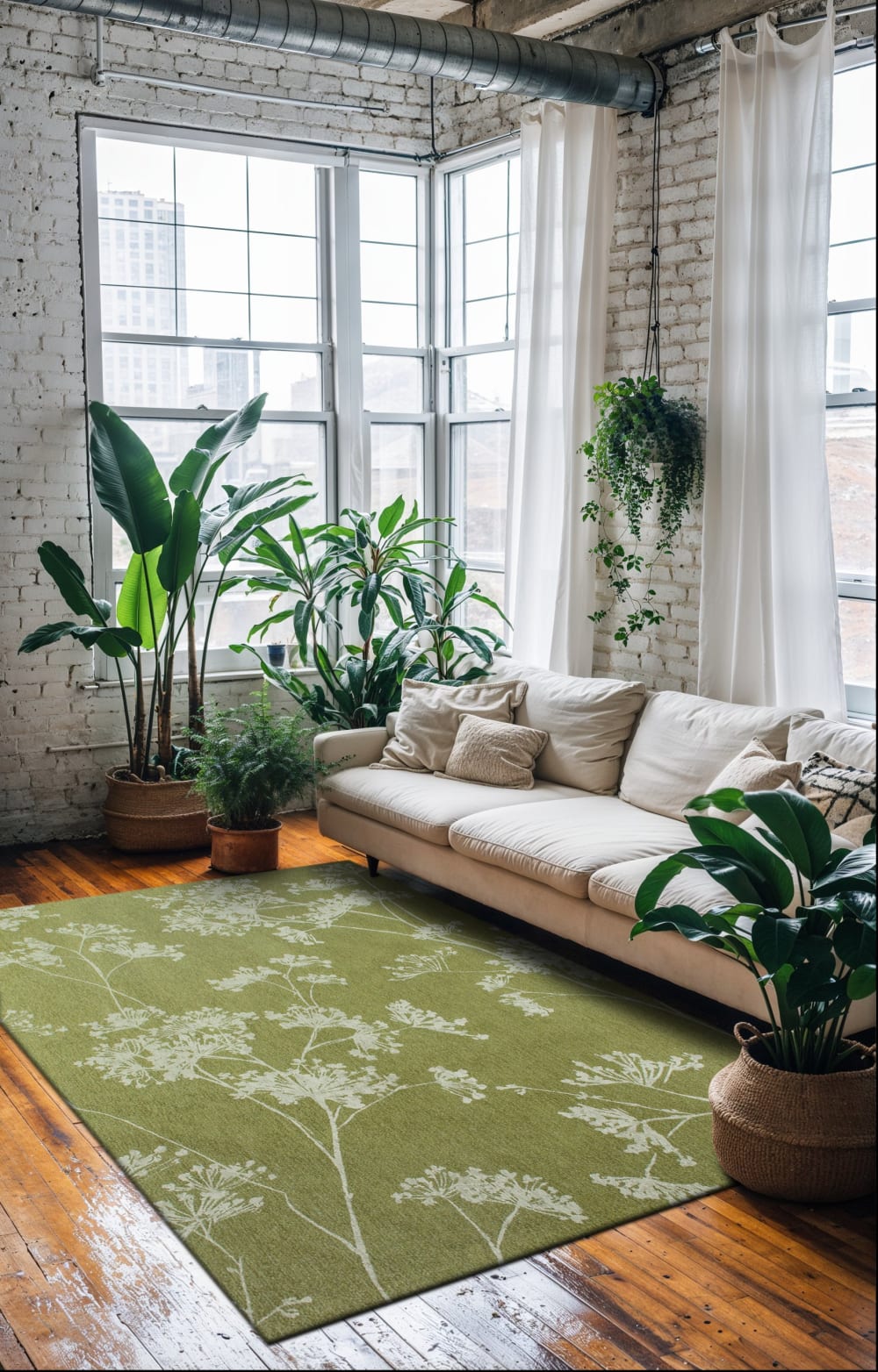 Novatrend Moderner Teppich flach gewebt – Wohnzimmer & Schlafzimmer style modern Grün Öko-Tex Zertifikat Pes - Polyester