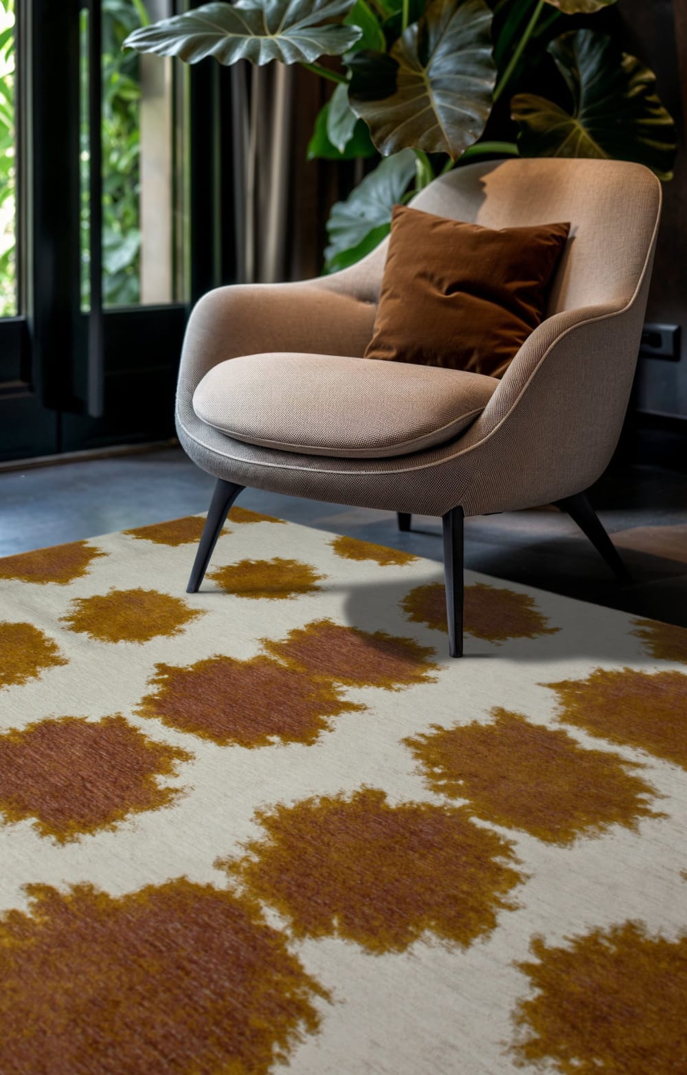 Novatrend Wohnzimmer- und Schlafzimmerteppich modern flachgewebt BULLET style modern Braun Öko-Tex Zertifikat Pes - Polyester