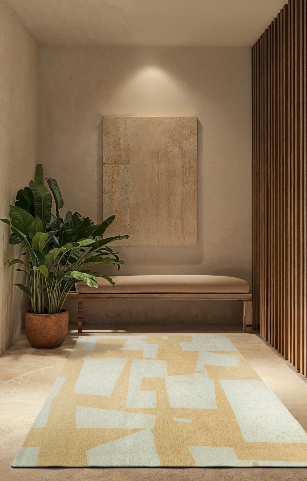 Novatrend Moderner Teppich flach gewebt – Wohnzimmer & Schlafzimmer style modern Beige Öko-Tex Zertifikat Pes - Polyester
