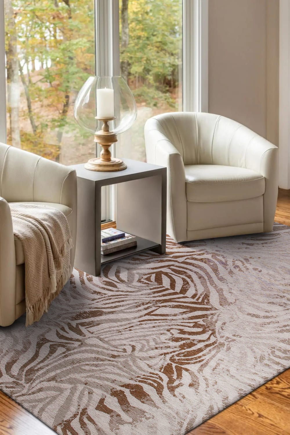 Novatrend Wohn- und Schlafzimmerteppich modern flachgewebt SAVANE style modern Braun Öko-Tex Zertifikat Pes - Polyester