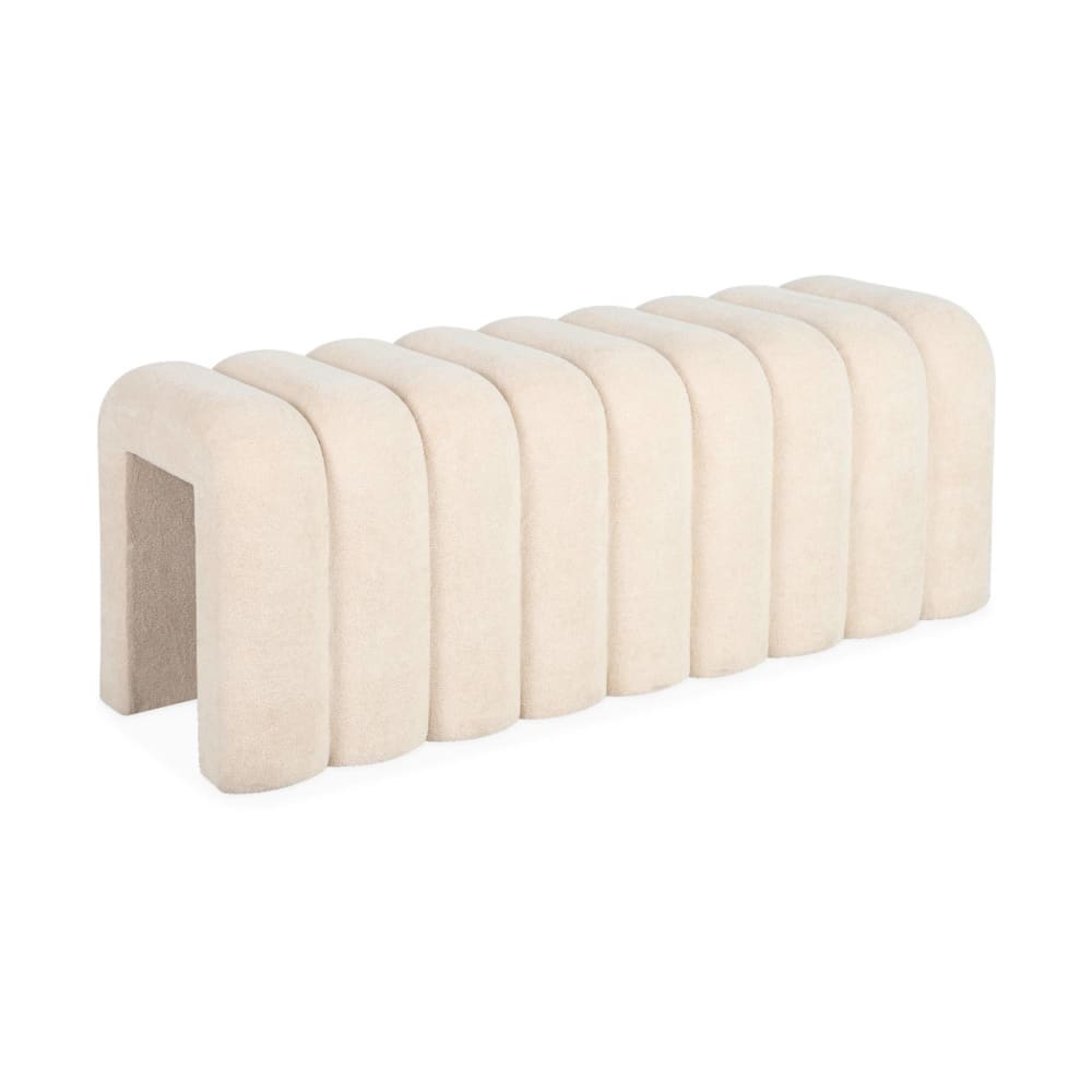 Banc, bout de lit beige contemporain tissu, design
