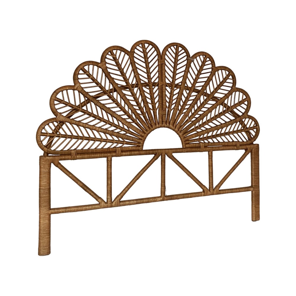 Tête de lit en rotin foncé 160cm