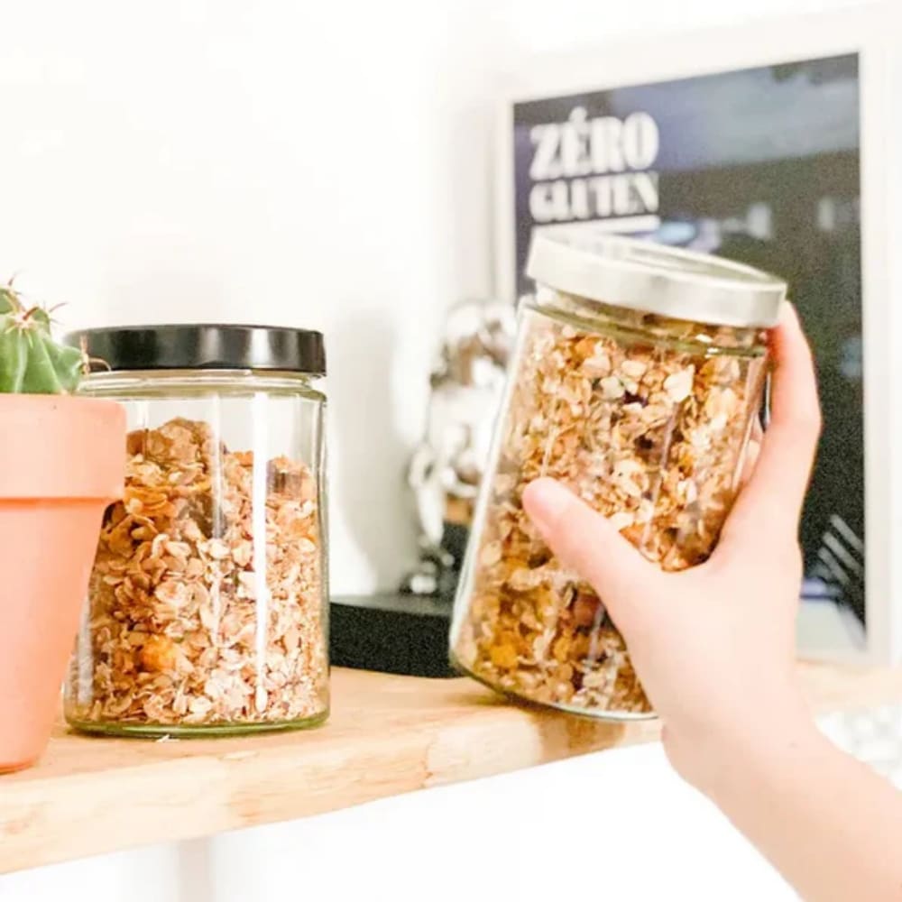 Lot de 6 bocaux en verre 580 mL avec couvercles argent - Maisons du Monde