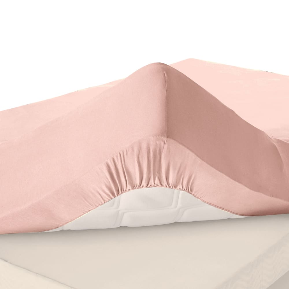 Drap-housse grand bonnet en coton rose thé 120x200x40cm — vue 3