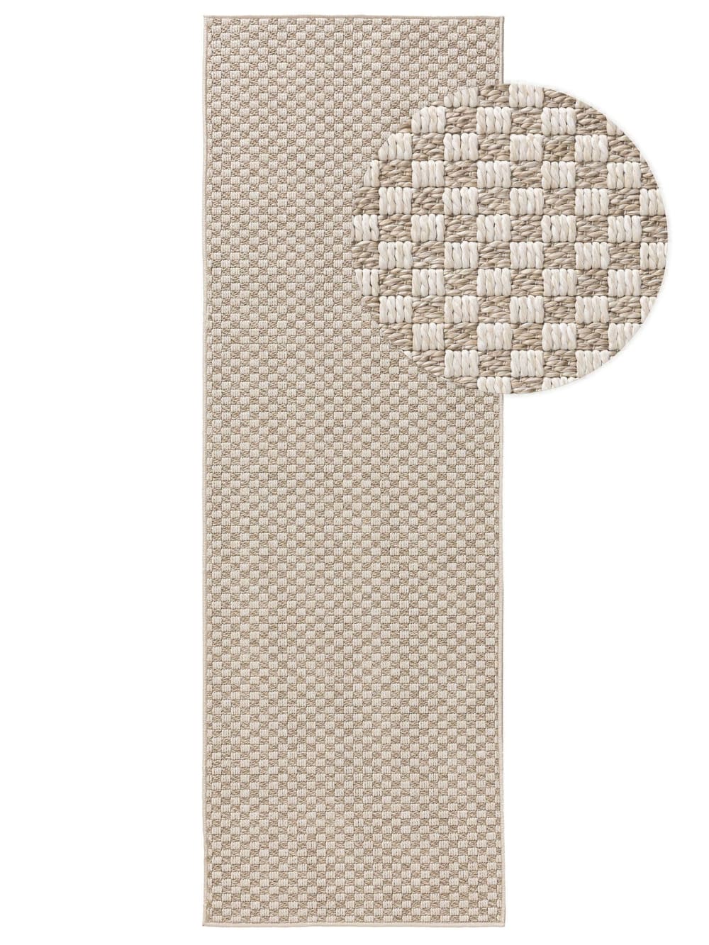 Tapis de couloir extérieur & intérieur crème/gris 77x240