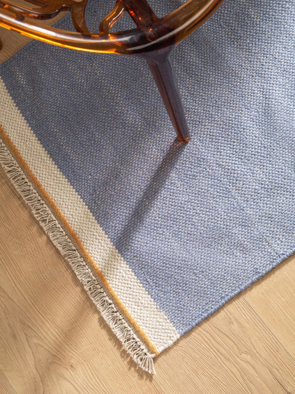 Tapis de couloir en laine bleu 70x200 — vue 4