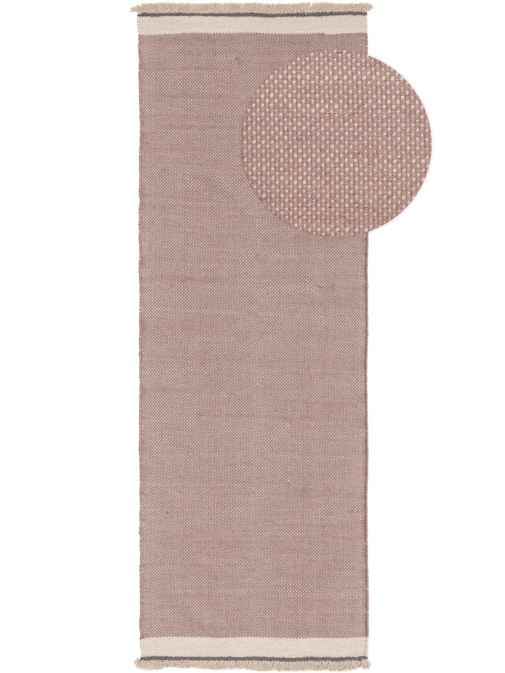 Tapis de couloir en laine fuchsia 80x250