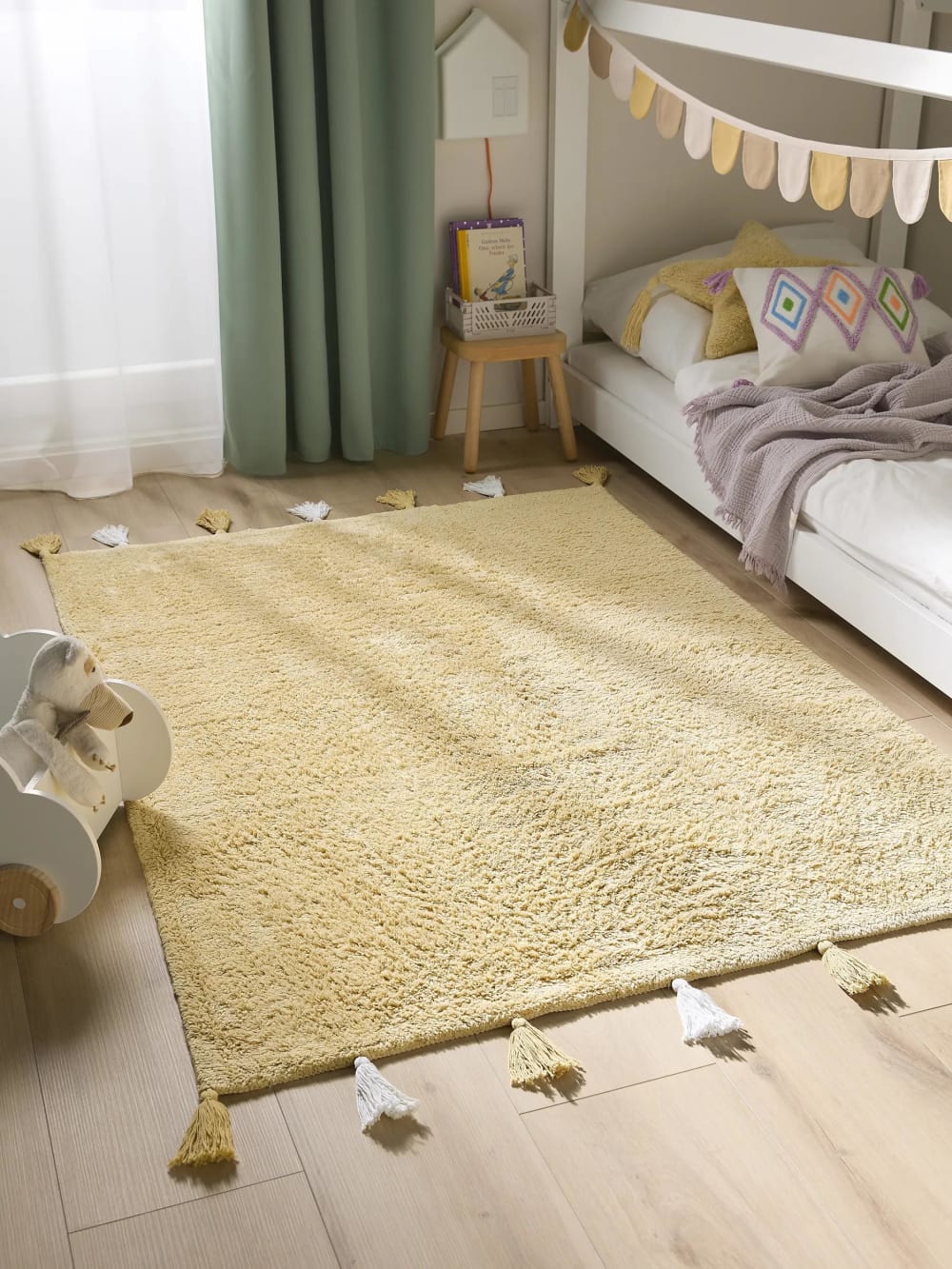 Benuta Waschbarer Kinderteppich gelb 80x120 style modern Baumwolle Kinder