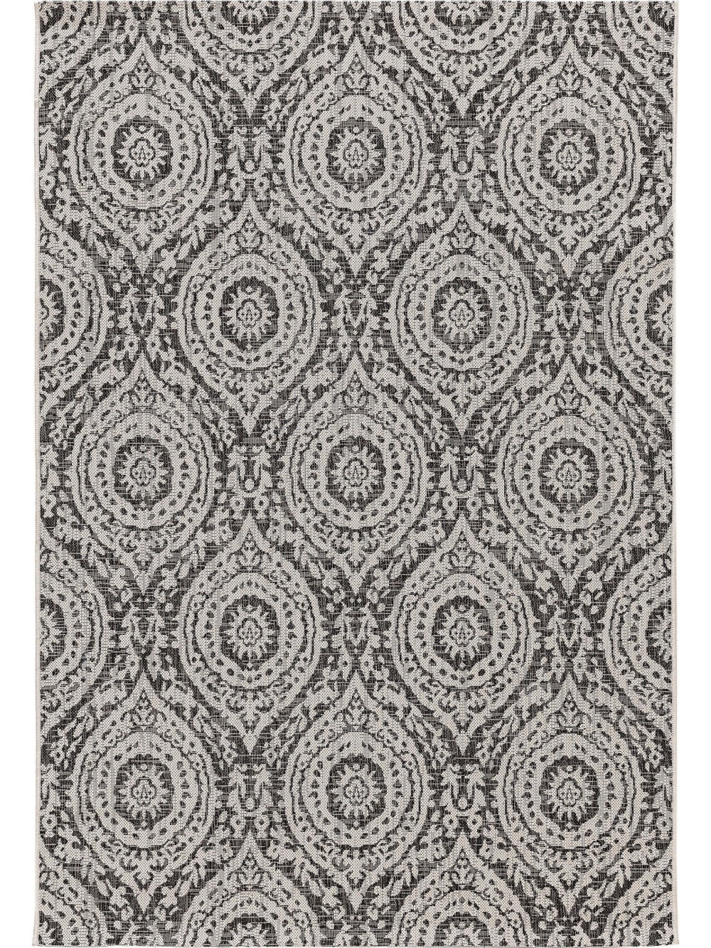 Tapis d'extérieur & intérieur blanc & noir 240x340