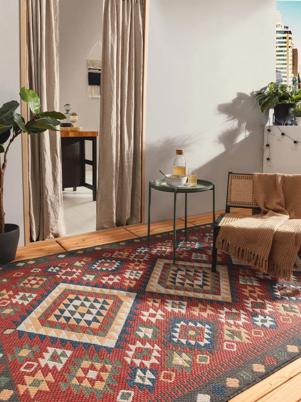 Tapis d'extérieur & intérieur rouge 200x290 - Maisons du Monde