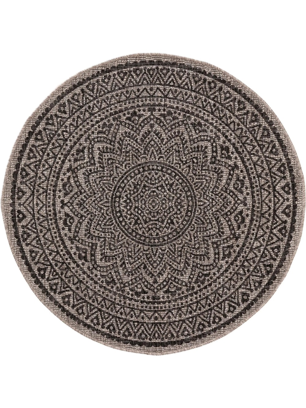 Tapis d'extérieur & intérieur rond beige/marron D 120