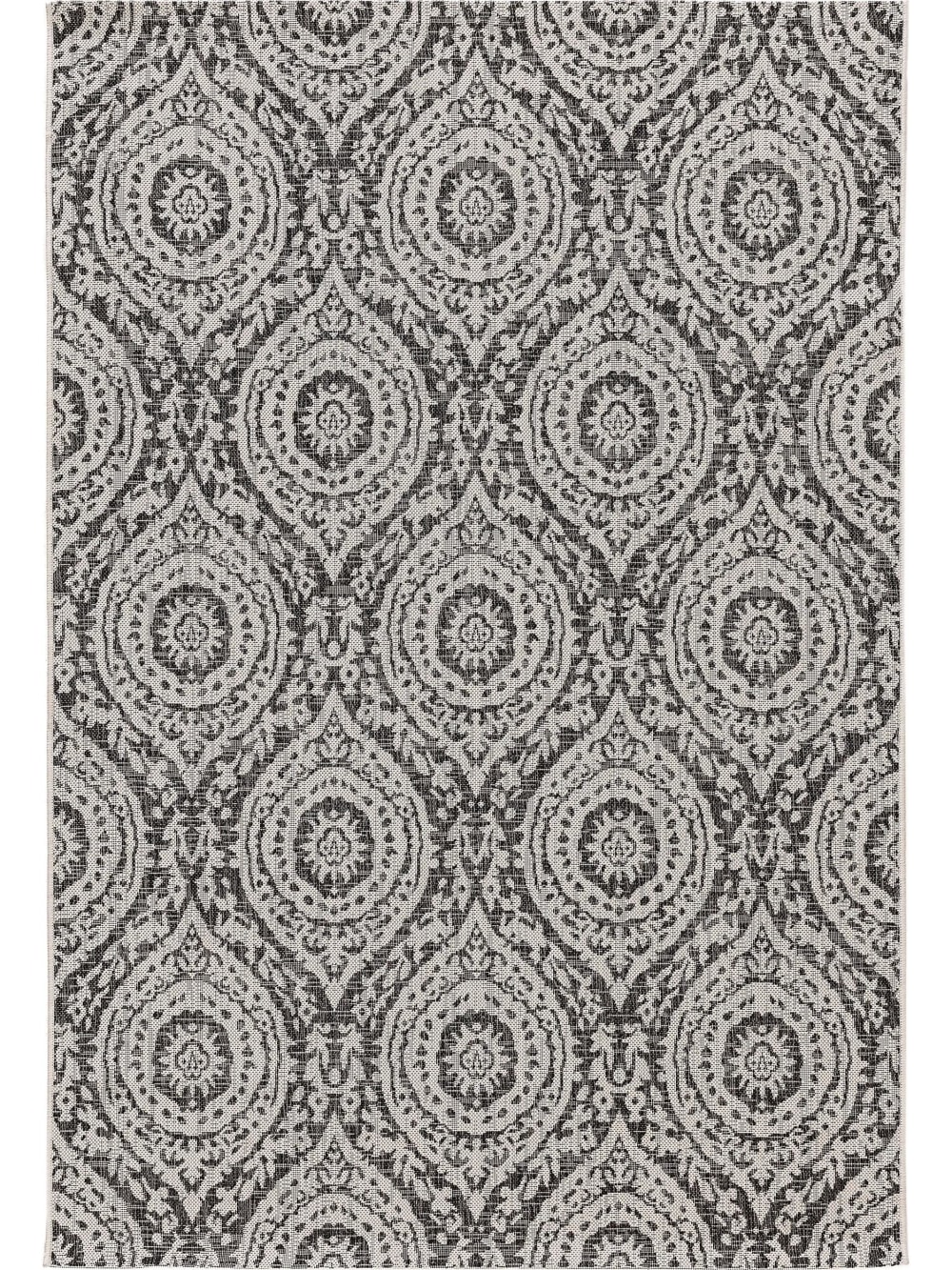 Benuta Tapis d'extérieur & intérieur blanc & noir 120x170 style inspirations d'ailleurs - Pvc - Poly Chlorure De Vinyle