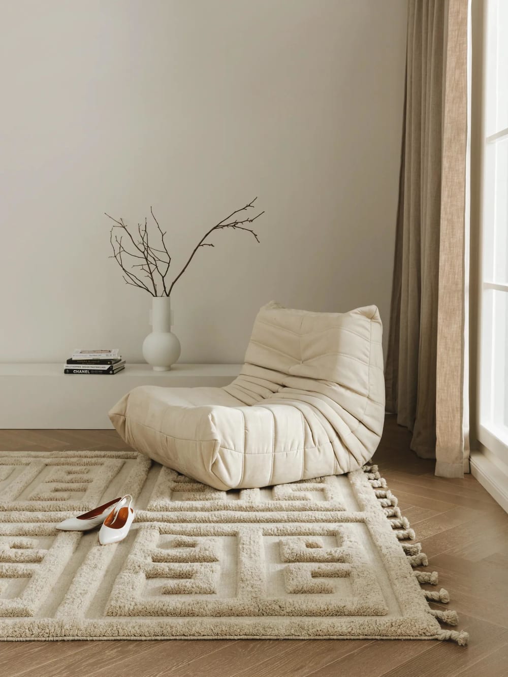 Tapis de laine crème 160x230 - Maisons du Monde