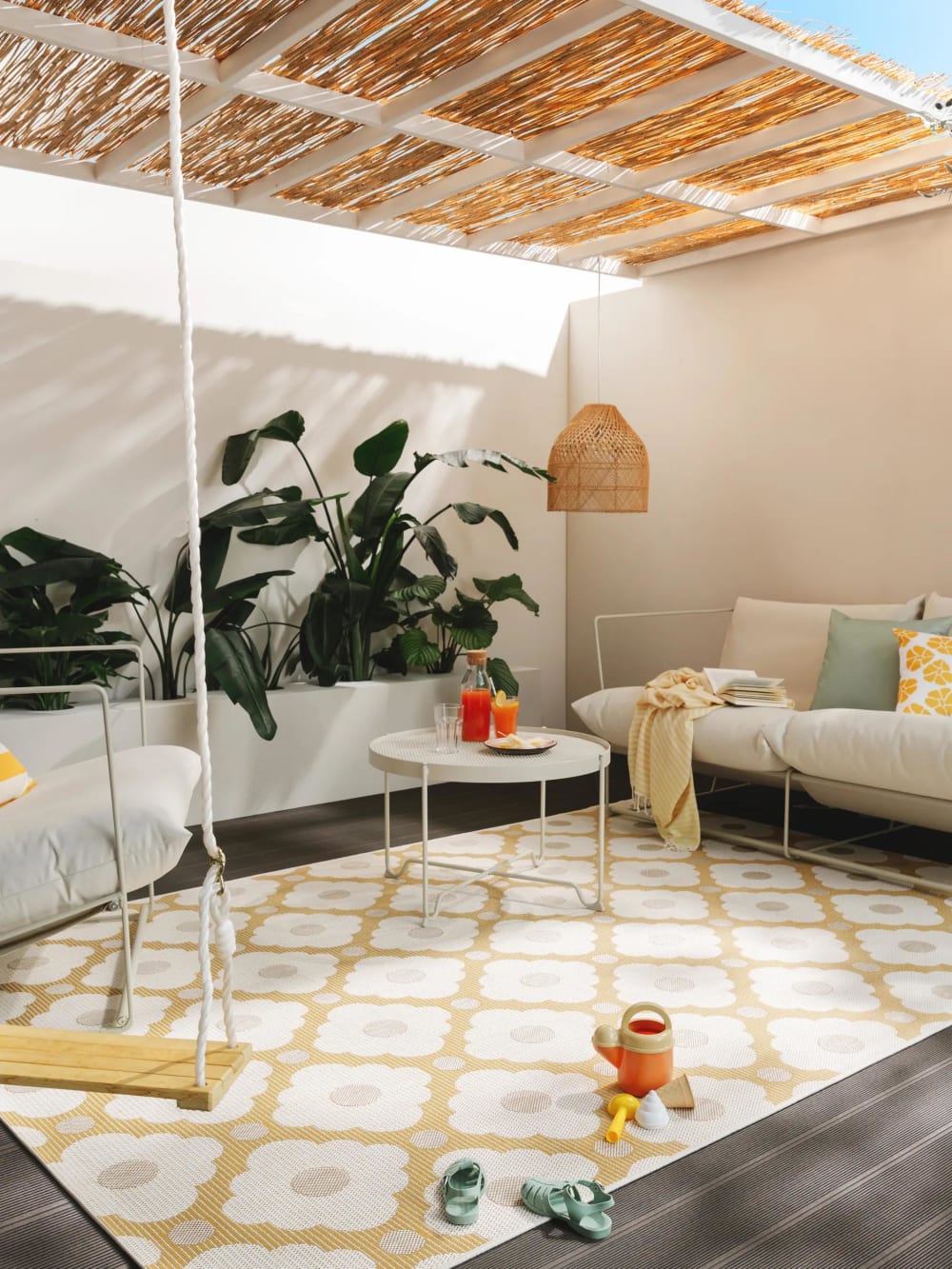 Tapis d'extérieur & intérieur beige/jaune 120x170 - Maisons du Monde