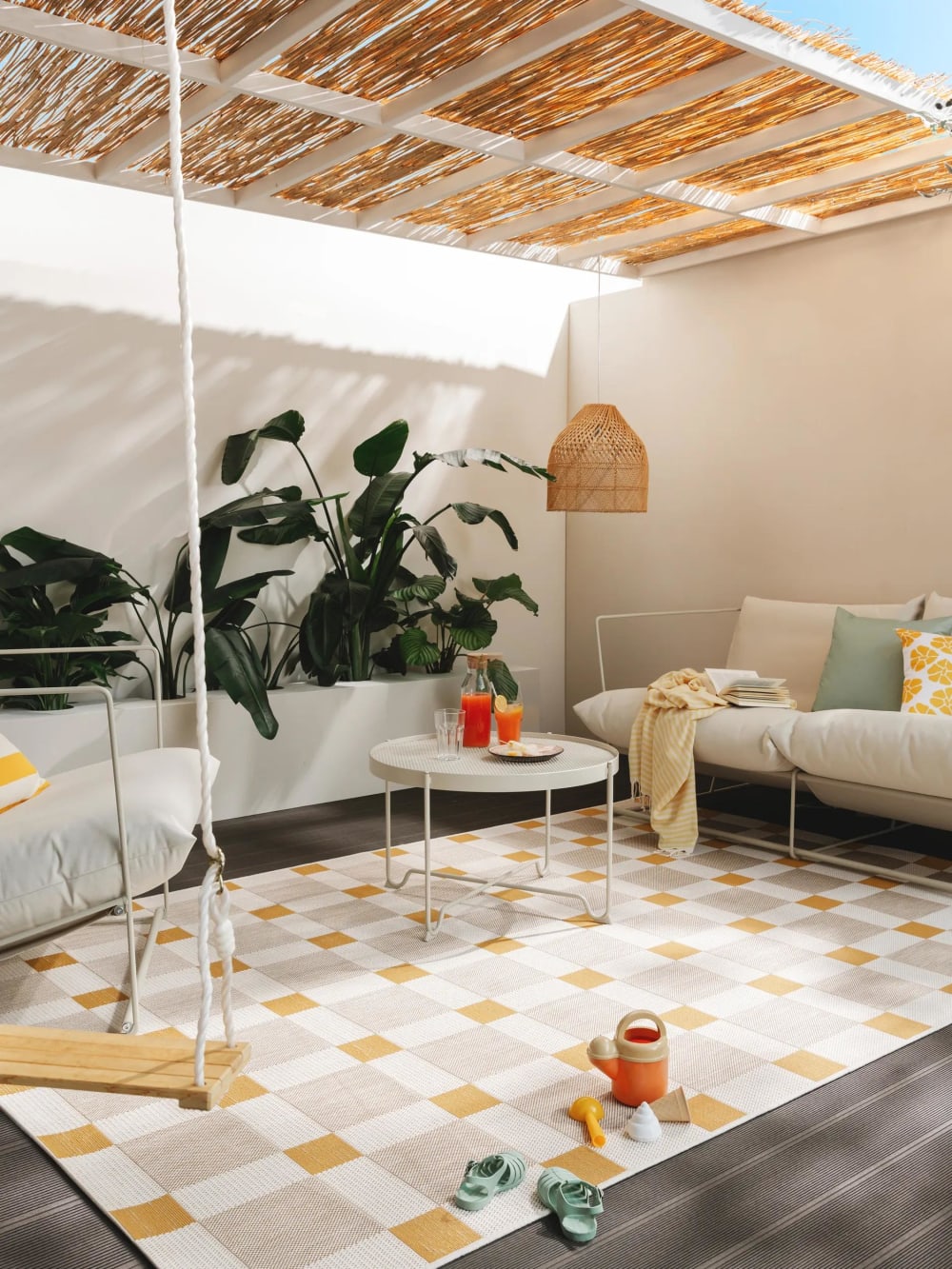 Tapis d'extérieur & intérieur beige/jaune 200x290 - Maisons du Monde