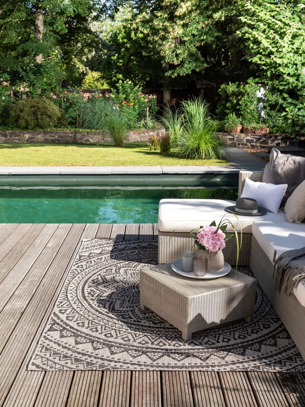 Tapis d'extérieur & intérieur beige/marron 140x200