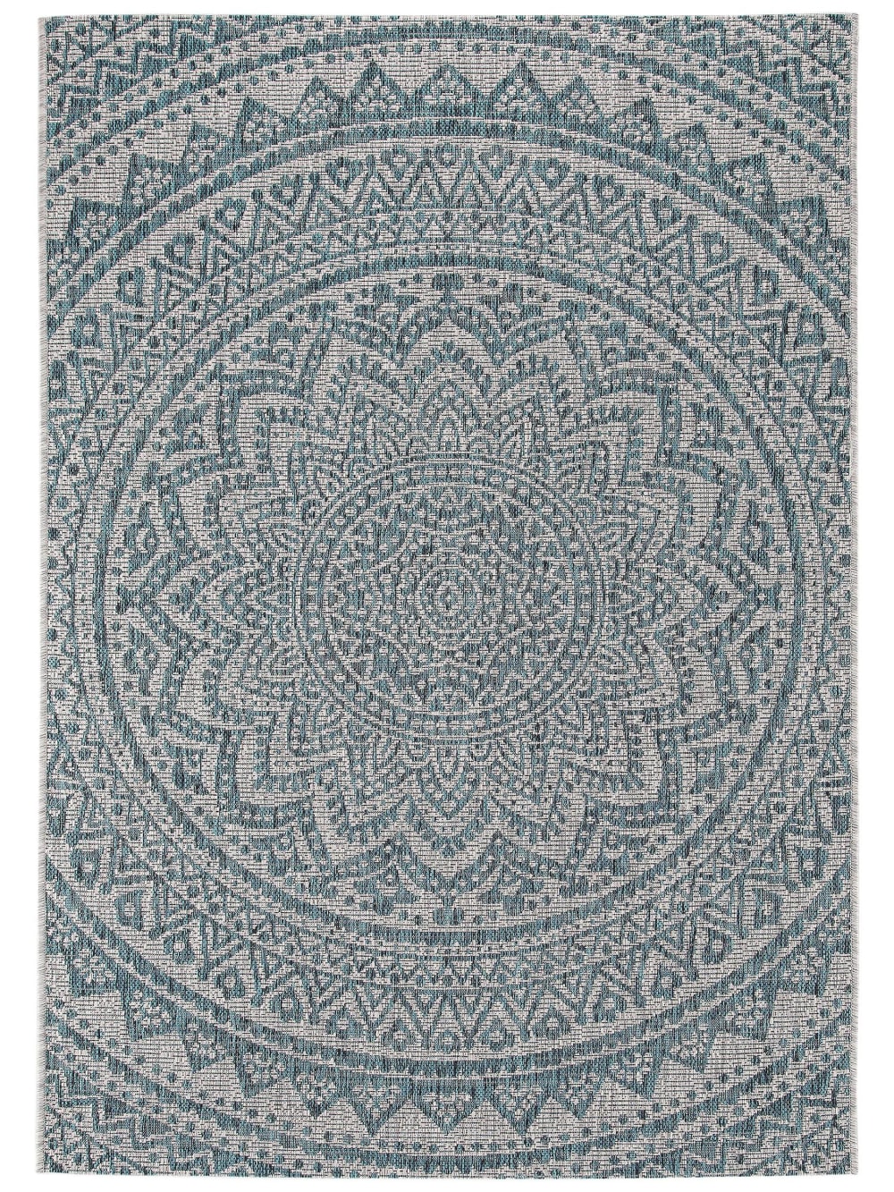 Benuta In- & Outdoor-Teppich beige/blau 120x170 style exotic - Pvc - Polyvinlychlorid