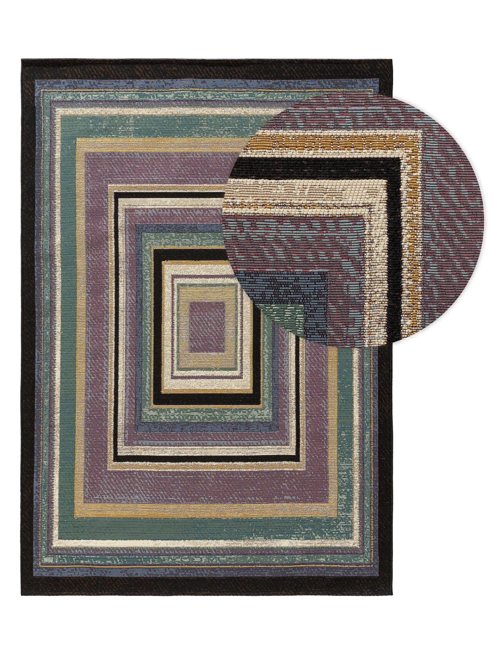 Tapis d'extérieur & intérieur multicouleur/bleu 80x165