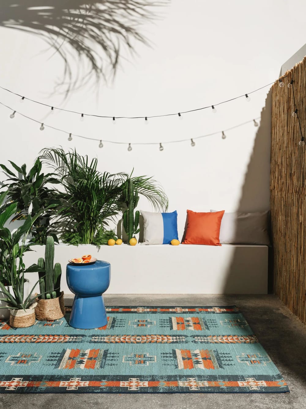 Tapis d'extérieur & intérieur multicouleur/bleu 160x235 - Maisons du Monde