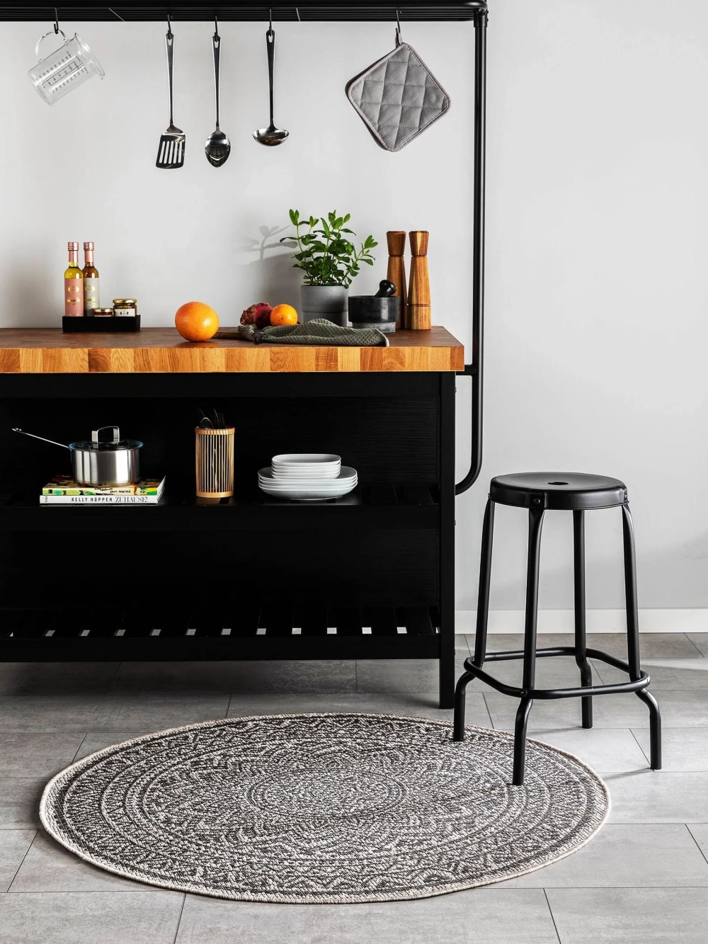 Tapis d'extérieur & intérieur rond beige/marron d 150 - Maisons du Monde