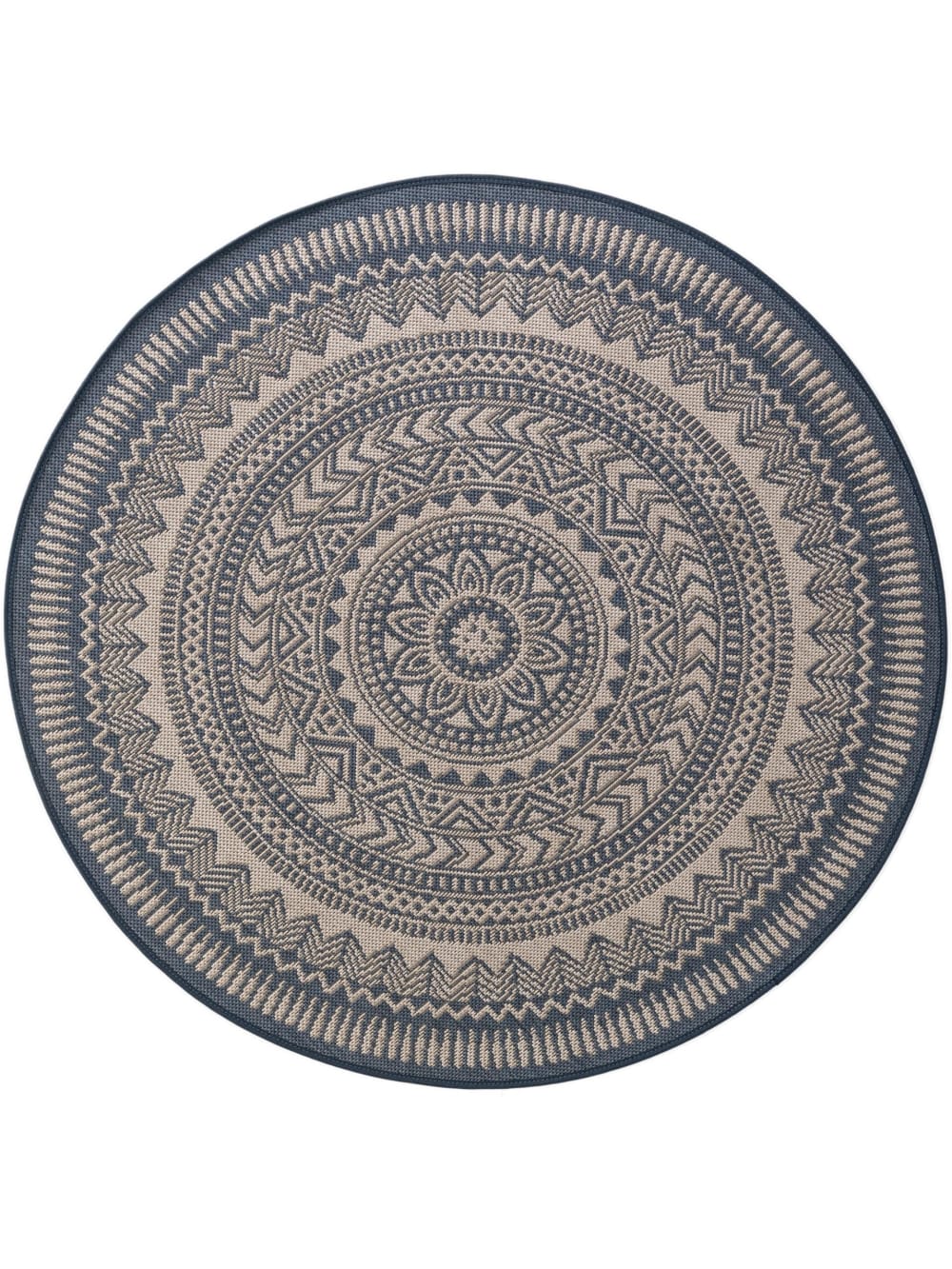 Tapis d'extérieur & intérieur bleu D 120 rond
