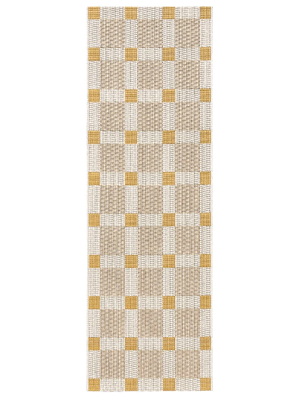 Tapis de couloir extérieur & intérieur beige/jaune 70x200