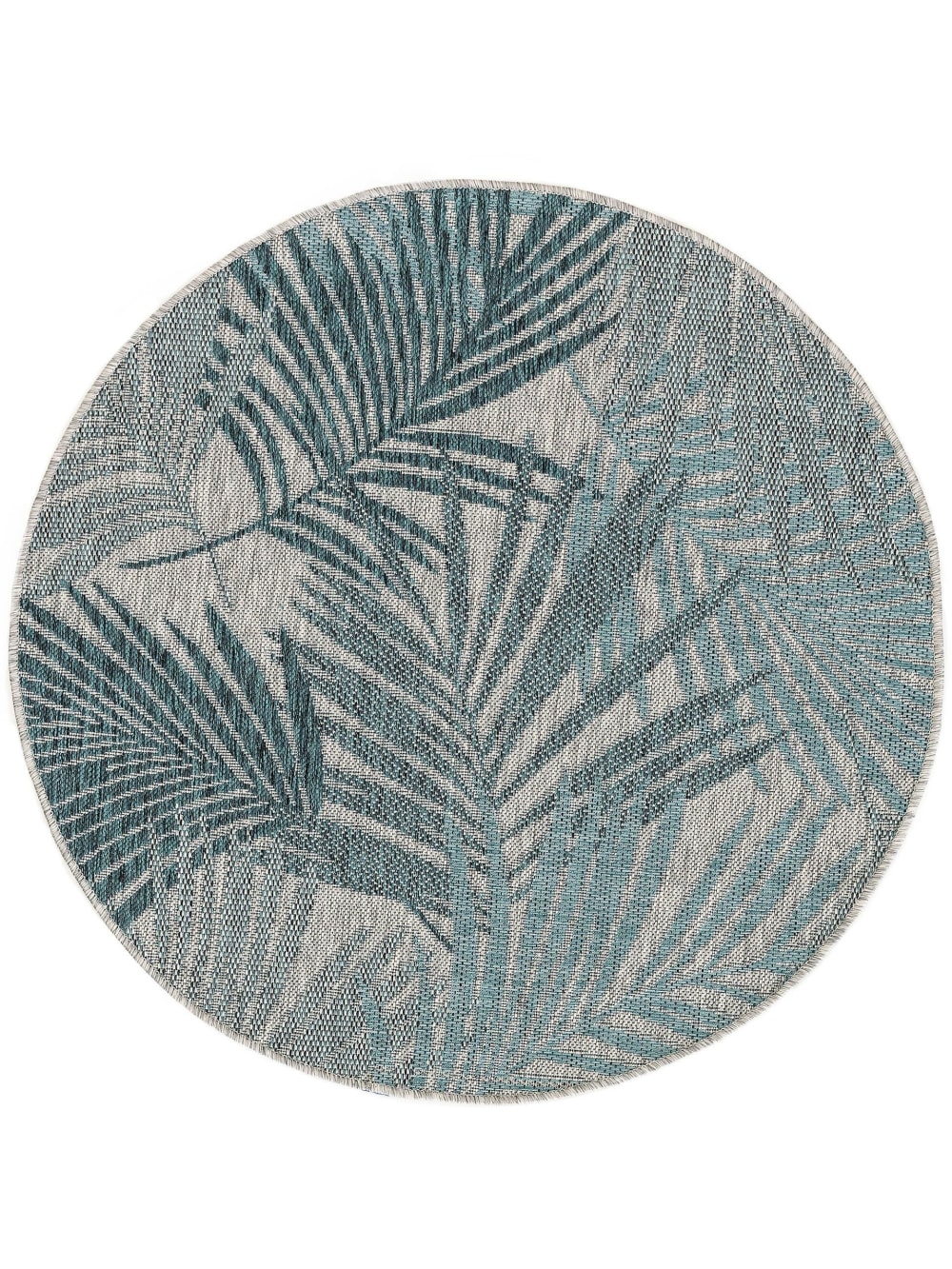 Tapis d'extérieur & intérieur rond bleu D 120
