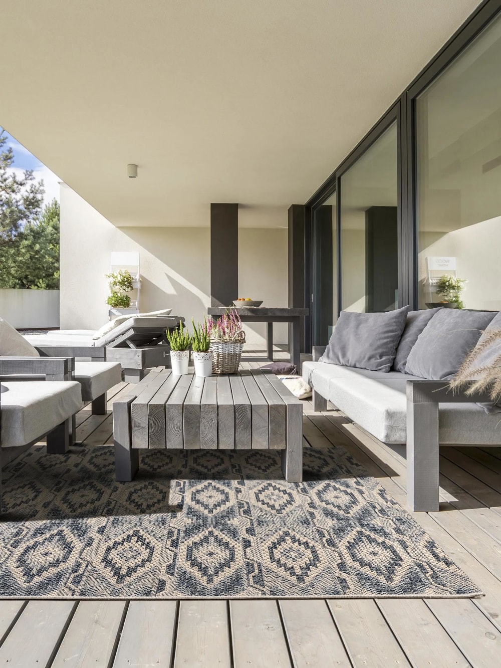 Tapis d'extérieur & intérieur bleu 100x150 - Maisons du Monde