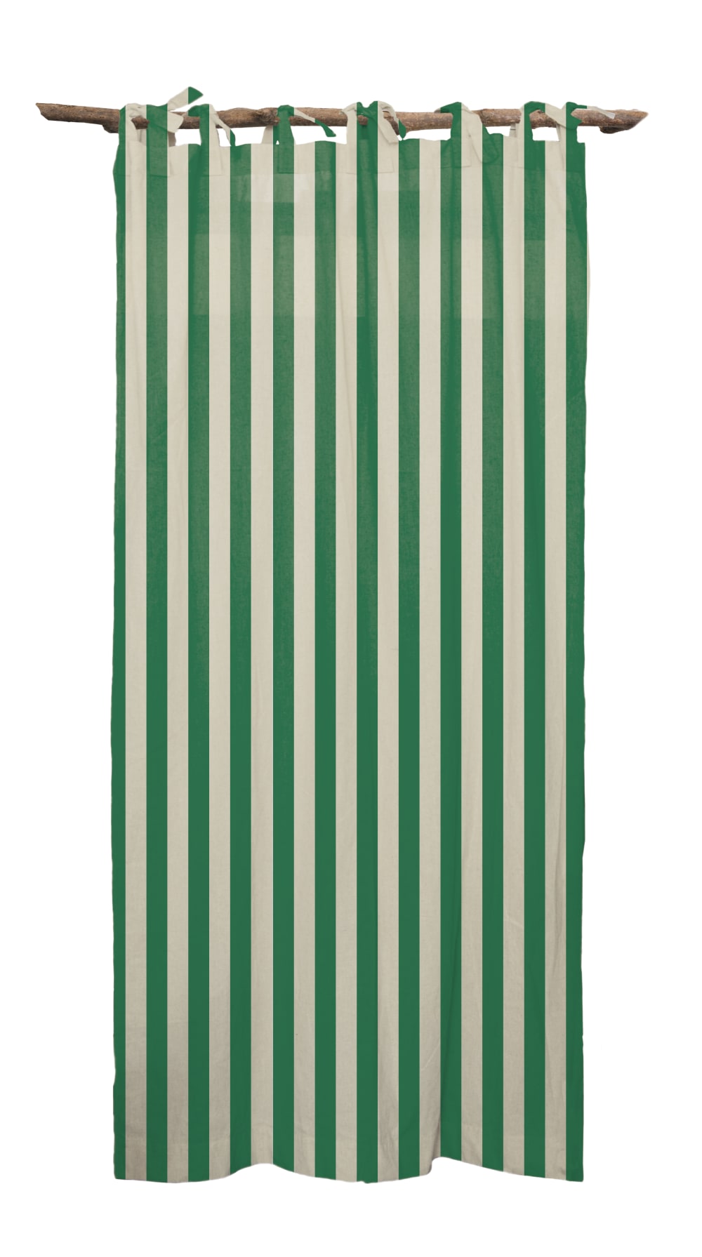Rideau en coton imprimé rayures vertes 250x140 — vue 3