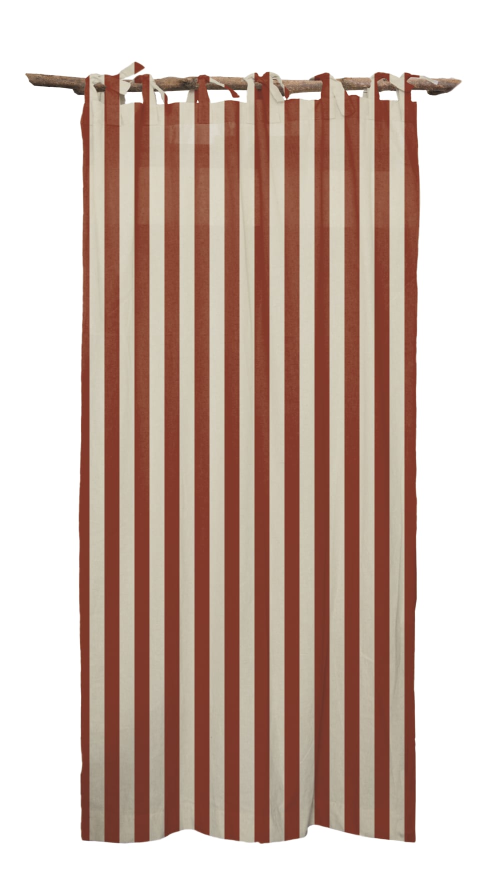 Rideau en coton imprimé rayures rouges 250x140 — vue 3