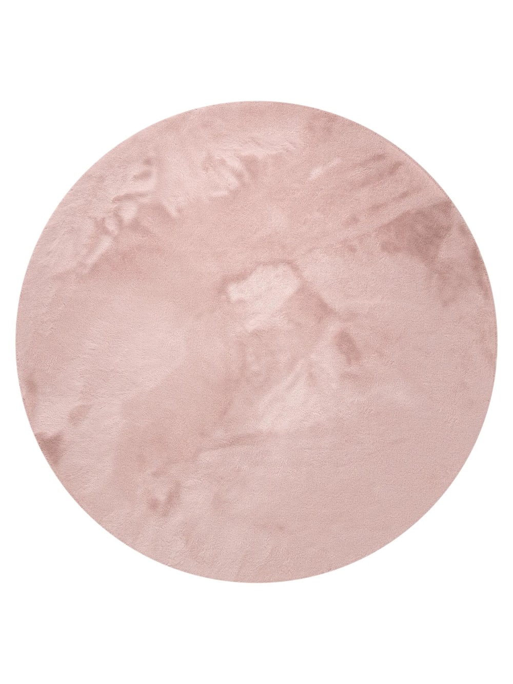 Tapis de fausse fourrure rose D 80 rond