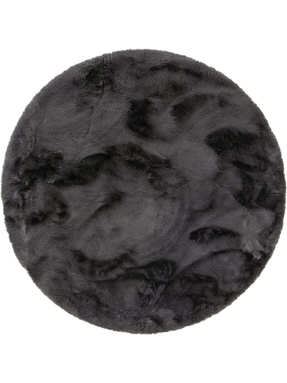 Tapis de fausse fourrure anthracite D 80 rond