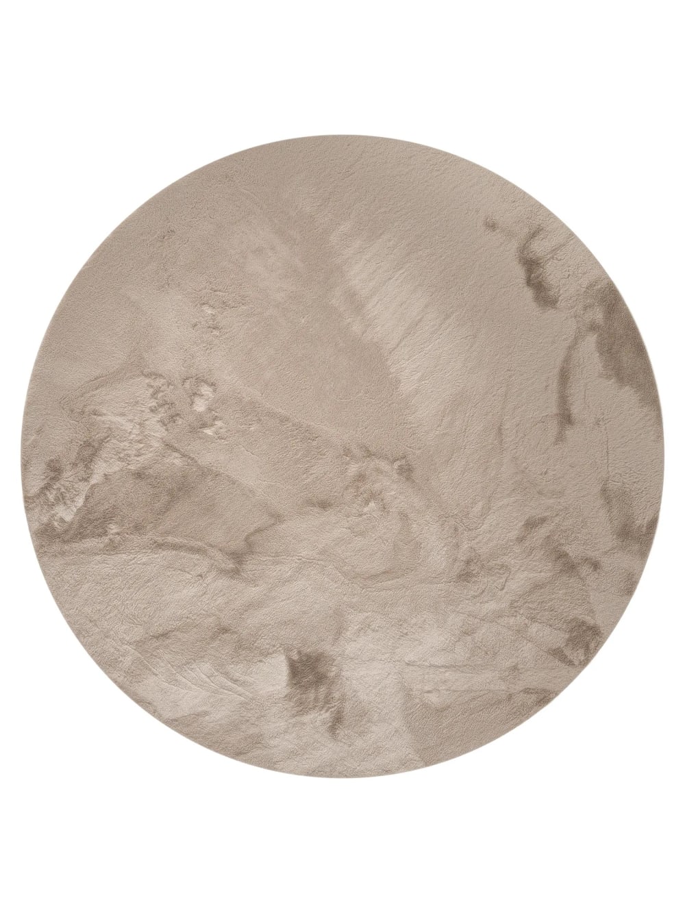 Tapis de fausse fourrure taupe D 80 rond