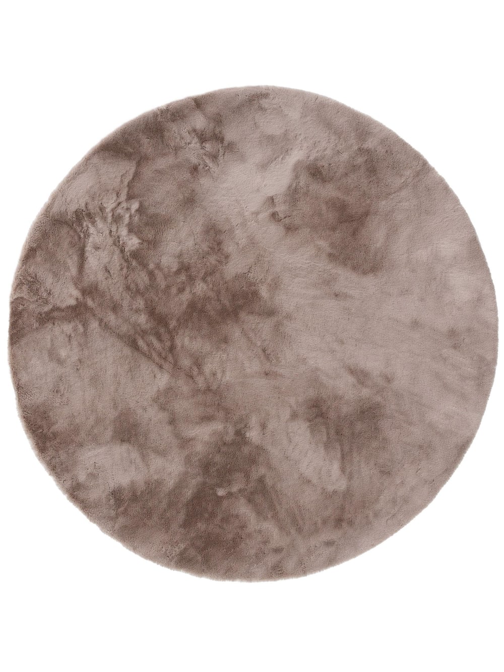 Tapis de fausse fourrure taupe D 120 rond