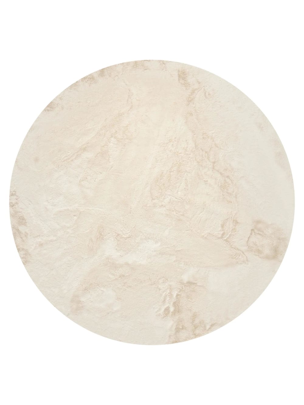 Tapis de fausse fourrure crème D 80 rond