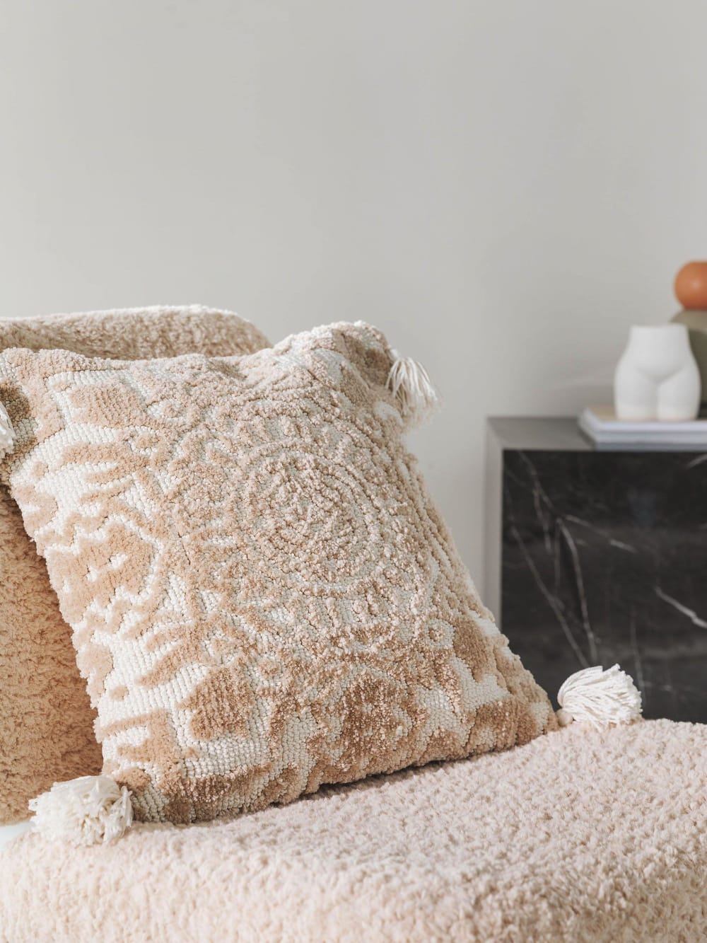 Housse de coussin beige 45x45 - Maisons du Monde