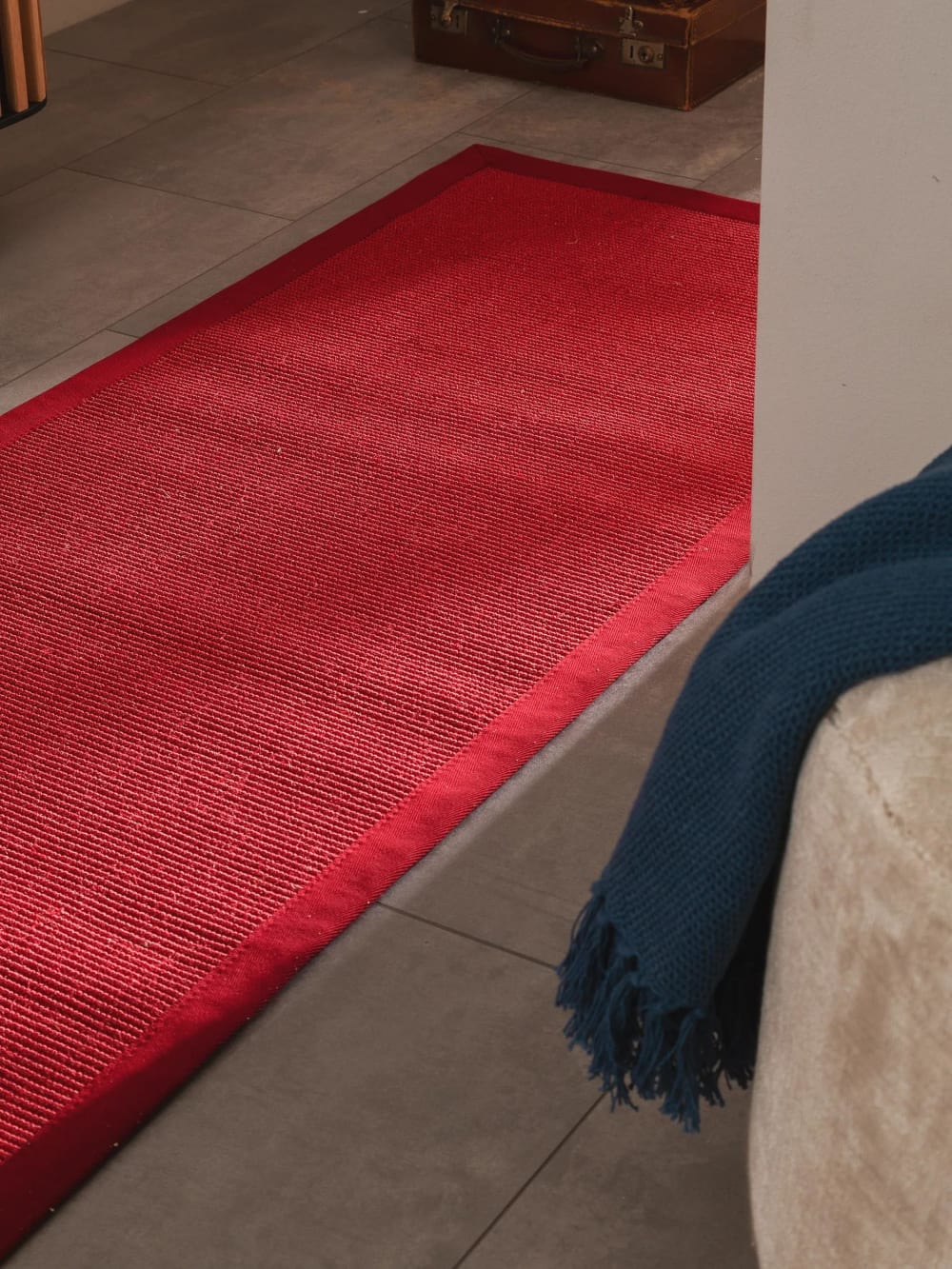 Tapis sisal rouge 70x300 — vue 4