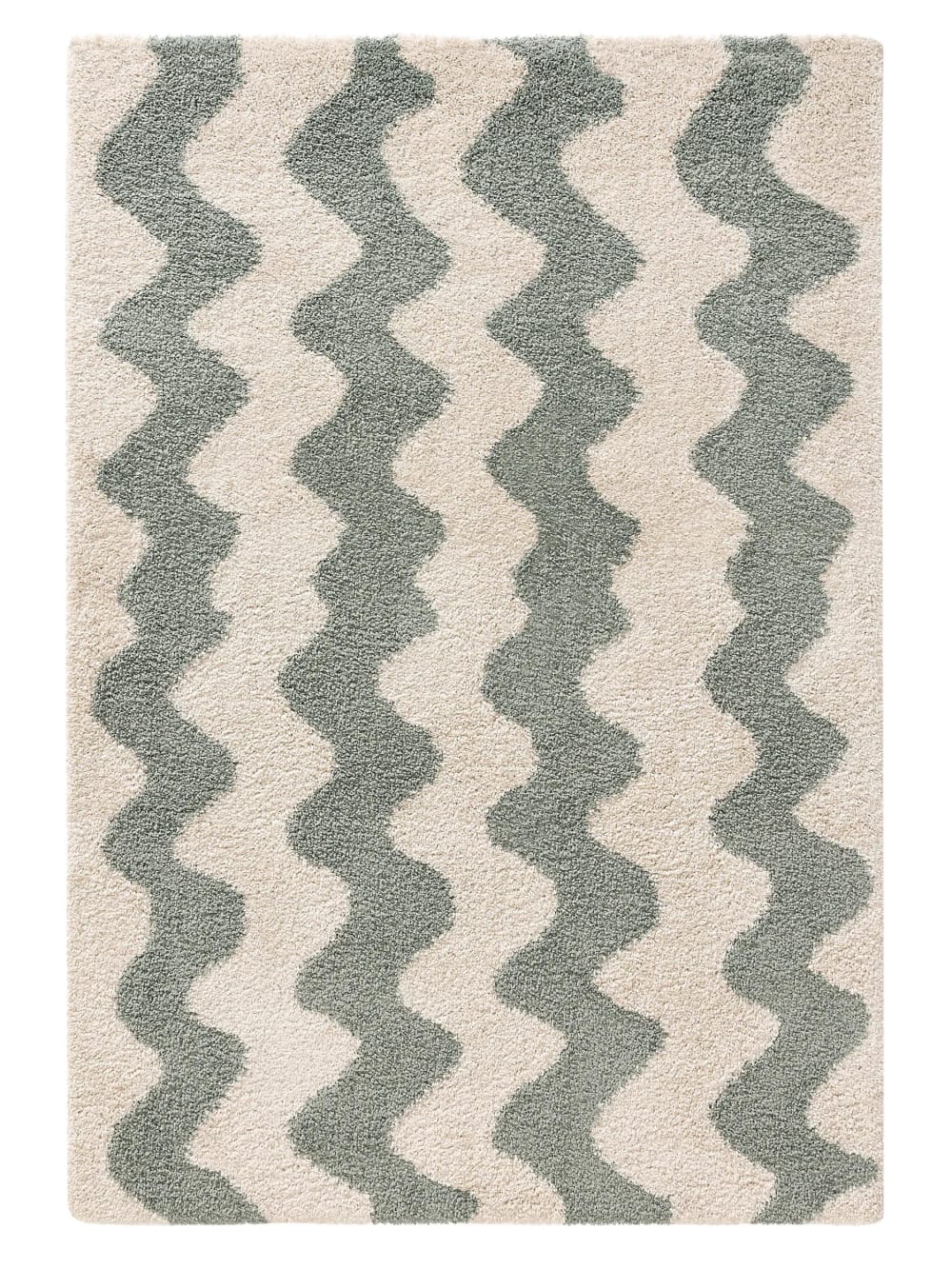 Benuta Hochflorteppich grün 140x200 style modern - Pvc - Polyvinlychlorid