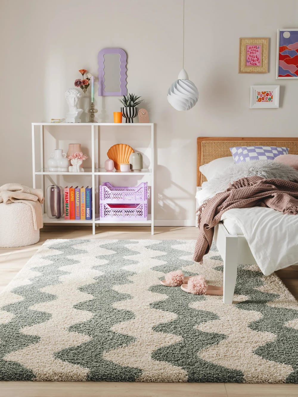 Tapis à poils longs vert 140x200 — vue 3