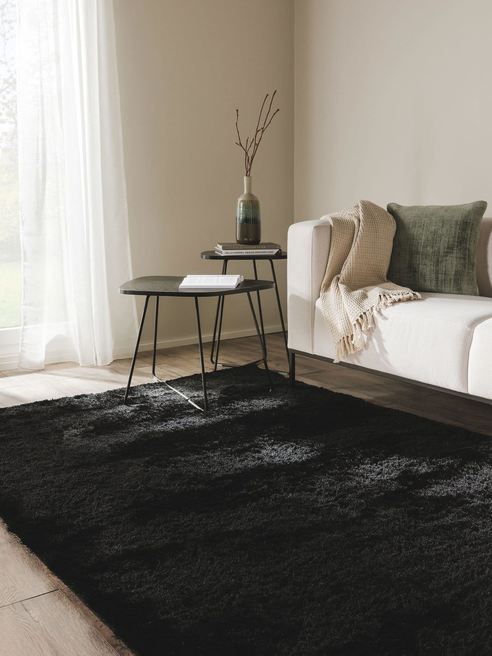 Tapis à poils longs noir 140x200 — vue 3