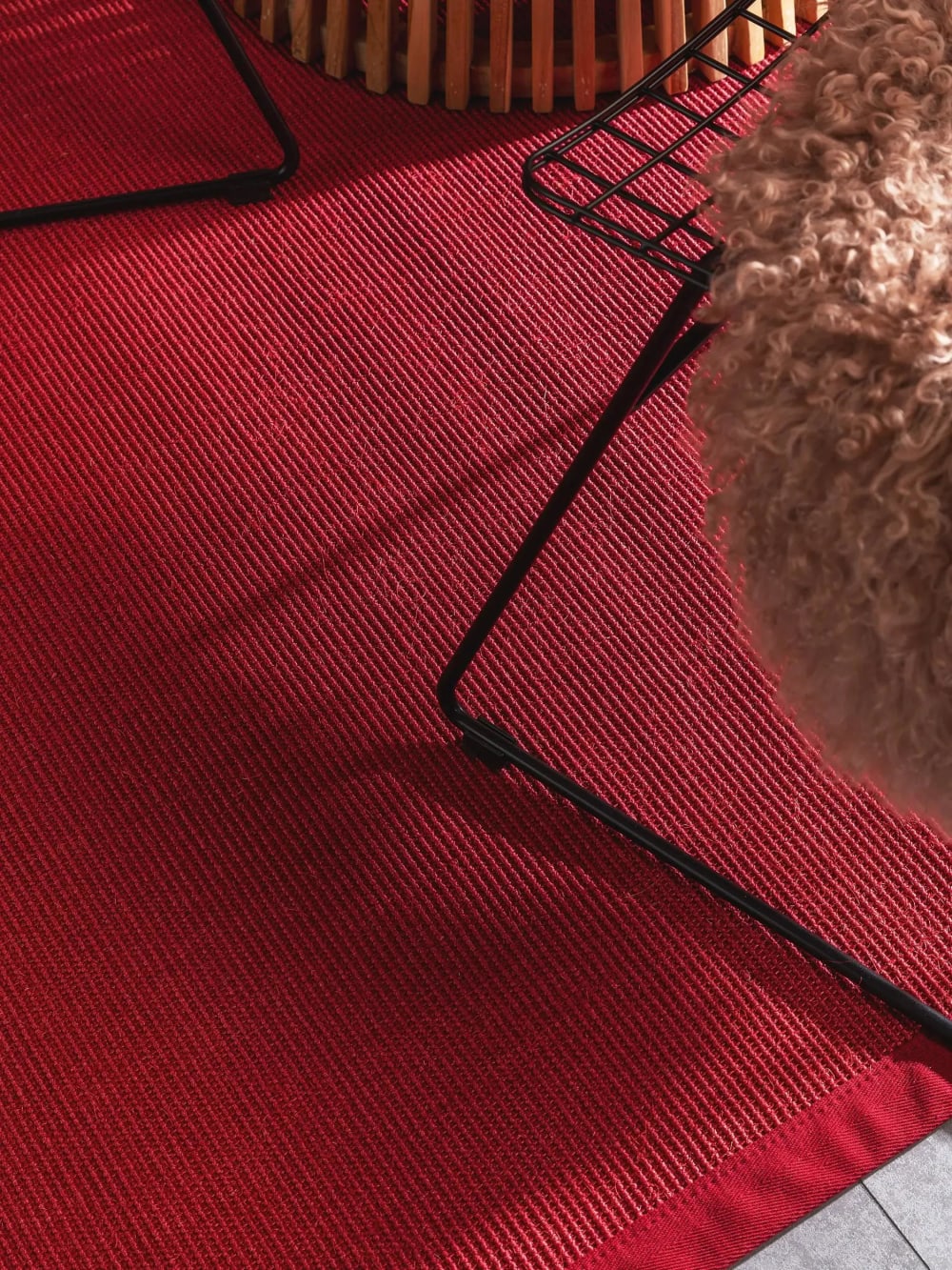 Tapis sisal rouge 120x180 — vue 4