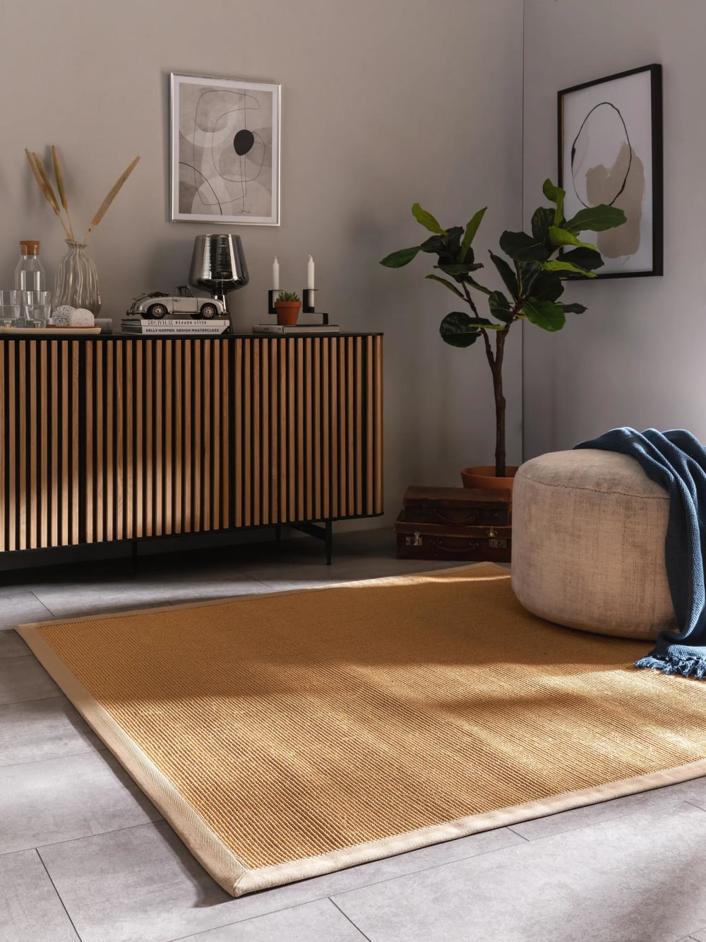 Tapis sisal beige 150x150 — vue 3