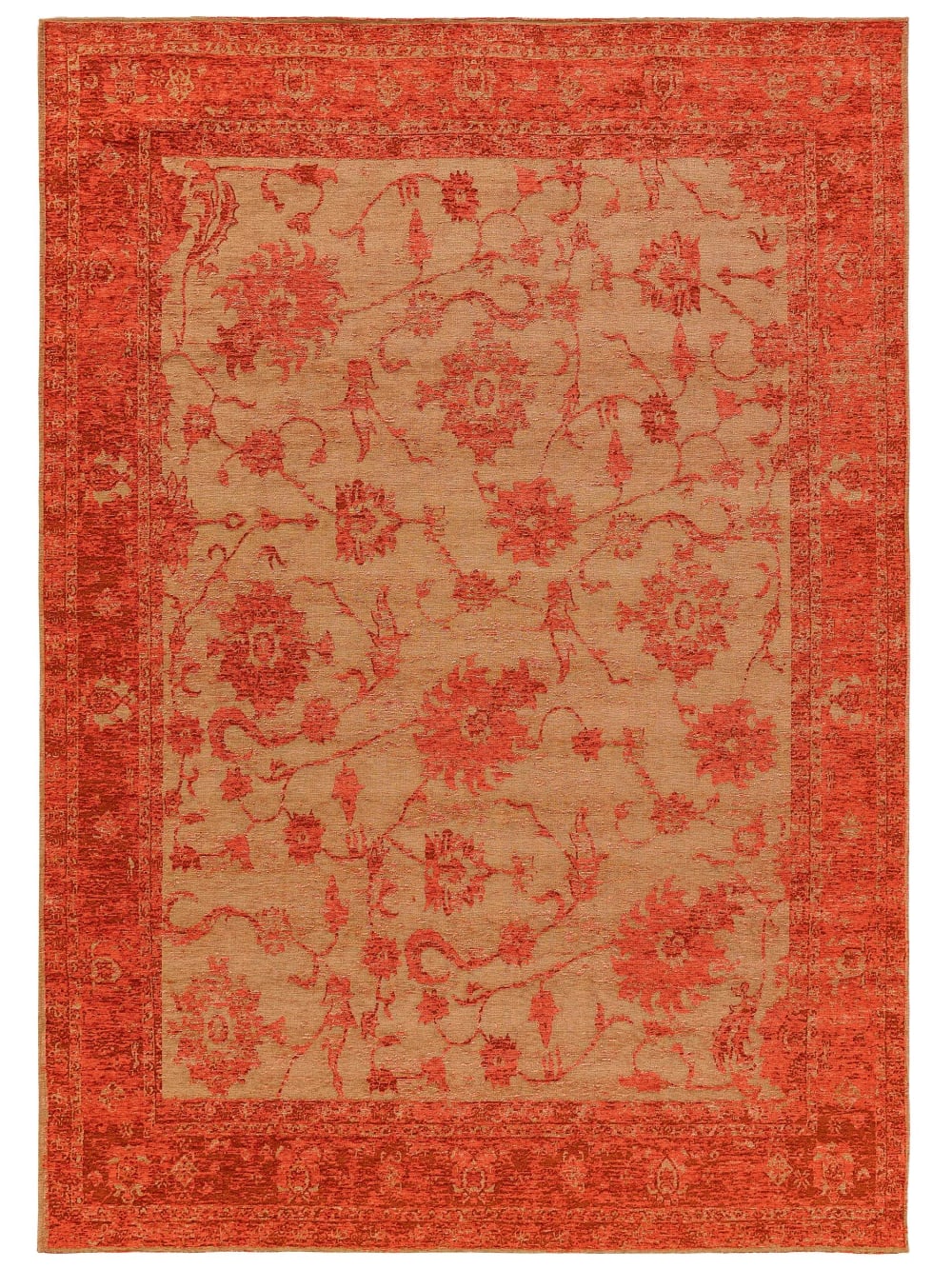 Benuta Flachgewebeteppich rot 100x160 style vintage - Pvc - Polyvinlychlorid