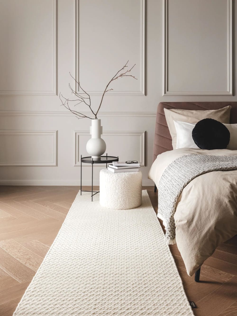 Wollteppich Läufer cream 80x250 - Maisons Du Monde