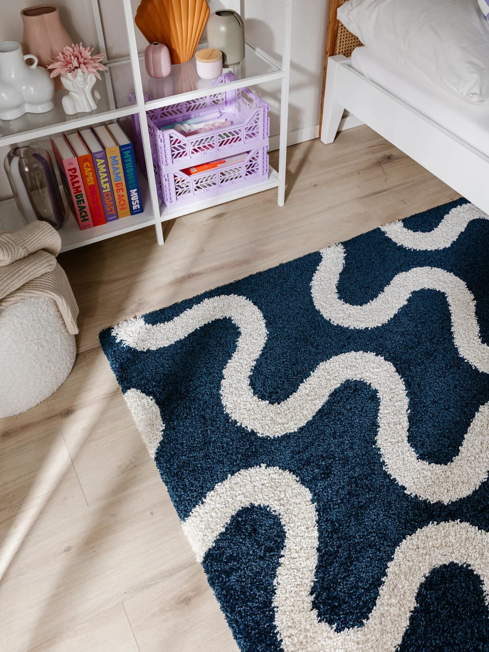 Tapis à poils longs bleu 120x170 — vue 4