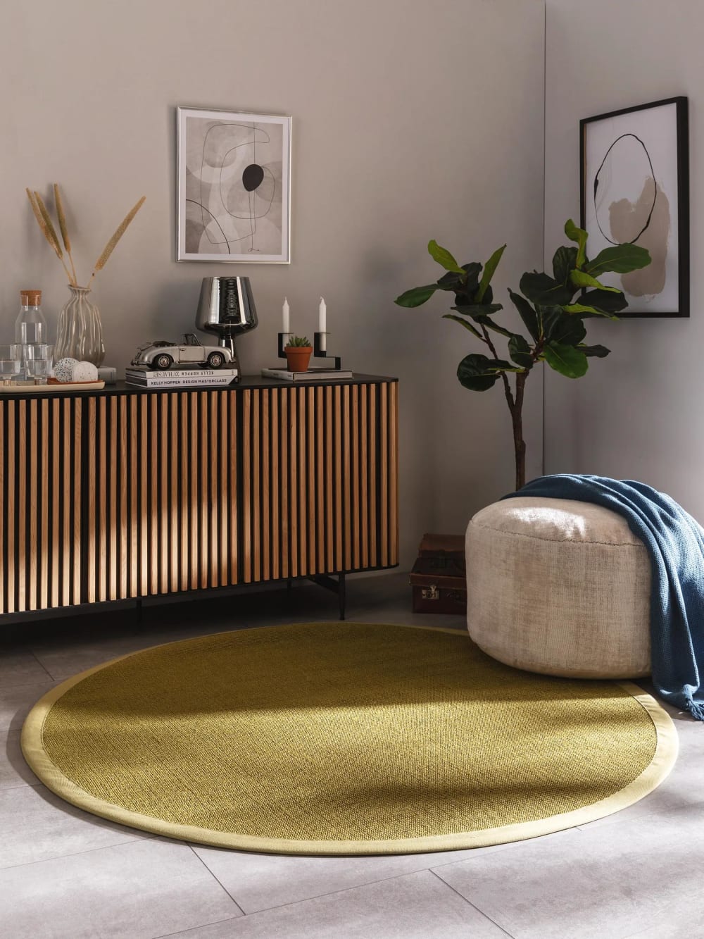 Tapis sisal vert D 150 rond — vue 3