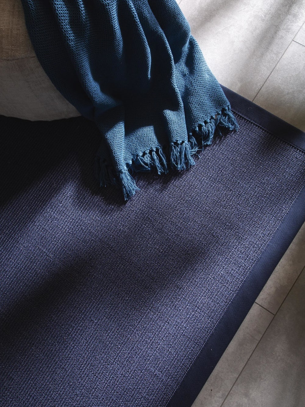 Tapis sisal bleu 150x150 — vue 4