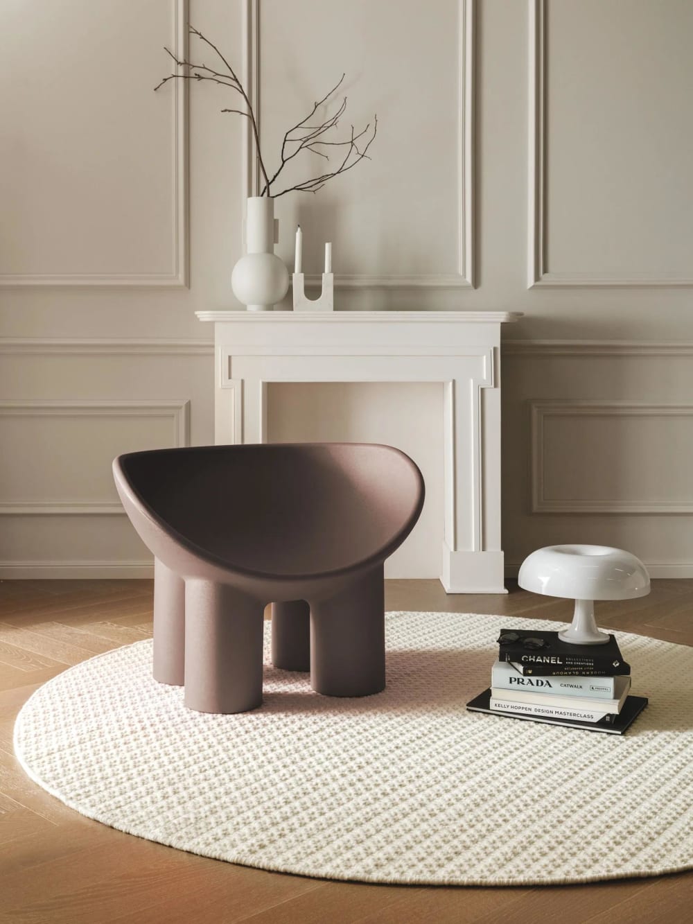 Tapis en laine crème D 200 rond — vue 3